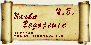 Marko Begojević vizit kartica